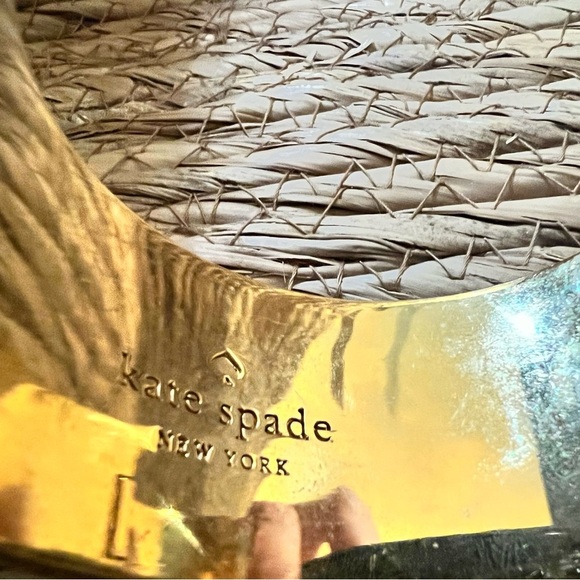 KATE SPADE  "La Vida Loca" Chevron Ziggurat Bracelet  Gold & White/Black - Picture 8 of 9